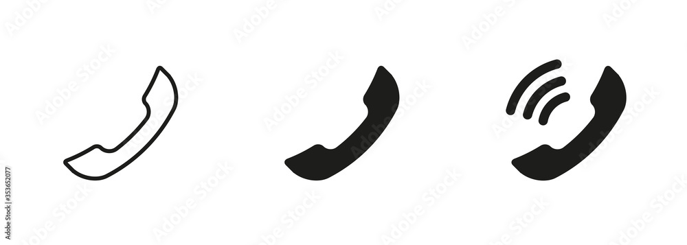 Aufkleber handset set icon in flat. modern button vector