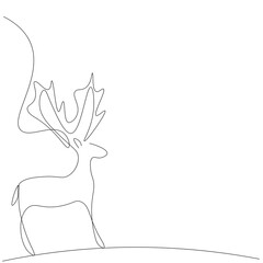 Deer animal christmas background, vector illustration