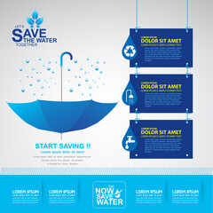 Save Water Vector Concept Water is Life