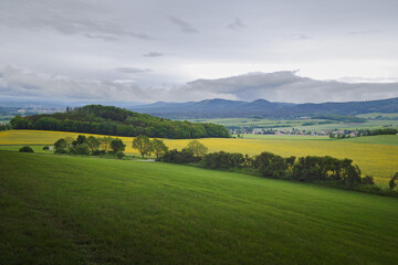 View from the Breiteberg to the Zittau mountains