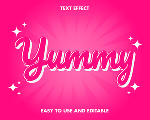 Editable text effect - yummy style