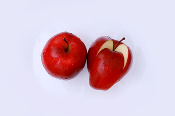Red apples isolated on the white background 