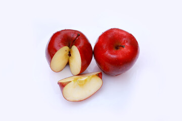 Red apples isolated on the white background 