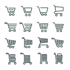 16 of shopping cart flat icon set