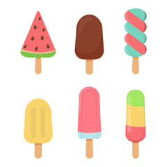 Ice cream collection. Vector illustration.