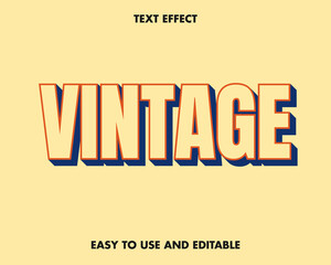 Editable text effect - vintage style