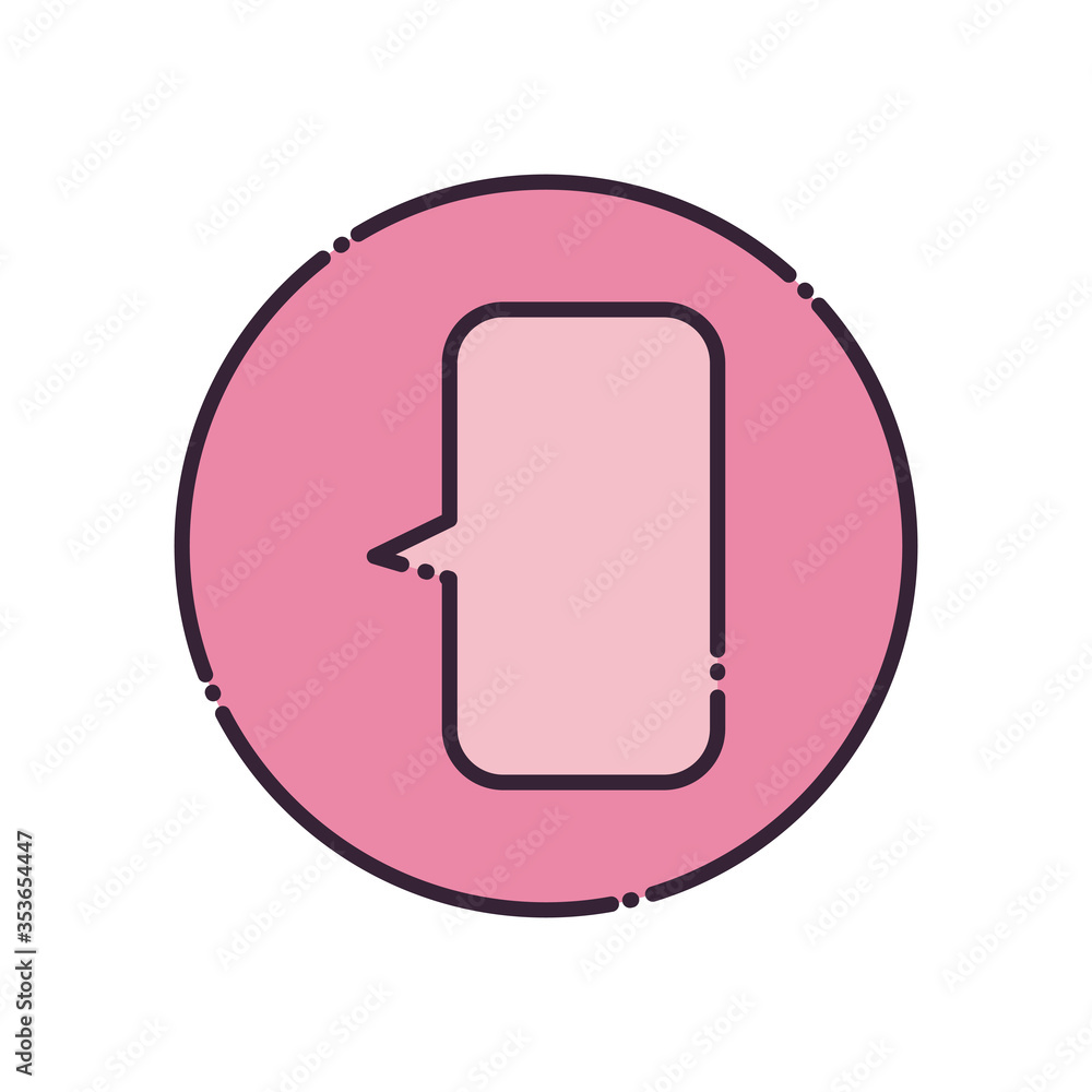 Poster rectangle communication bubble fill style icon vector design