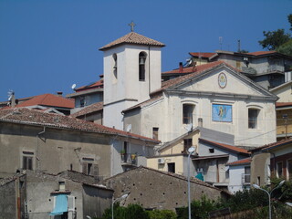 View of the City of Taverna (Calabria, Italy) with the church of Saint Barbara