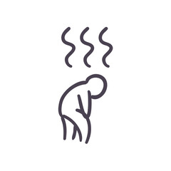 avatar with fatigue line style icon vector design