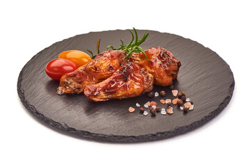 Grilled Chicken wings buffalo, american dishes, isolated on white background