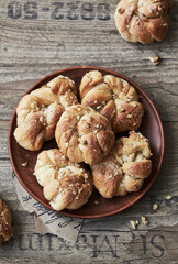 Twisted traditional Swedish cinnamon rolls 
