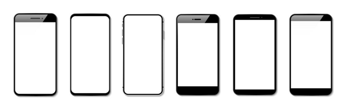 Models smartphone with screens vector
