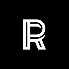 Obraz premium Bended Line Letter Logotype R