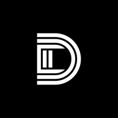 Triple Double Line Letter Logotype D