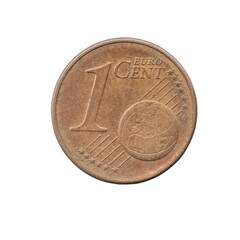 One Euro Cent coin of the Germany isolated on a white background.