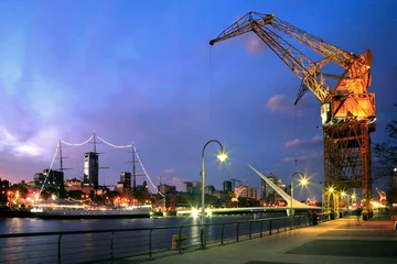 Foto op Aluminium Woman´s Bridge and Puerto Madero at twilight. Puerto Madero, Buenos Aires, Argentina © Bernardo Galmarini