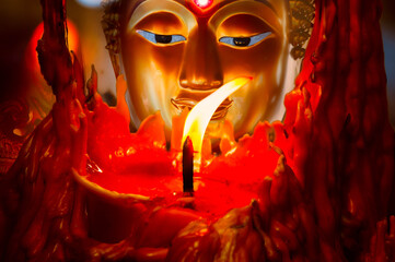close up of a carnival mask