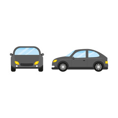 This is a collection of cars in a flat style. Illustration on white background.