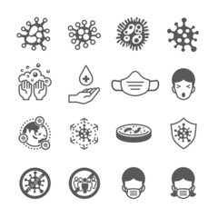 Coronar virus . covid-19  icon set for design