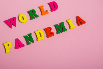 Fototapeta na wymiar word world pandemic