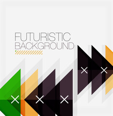 Abstract background, geometric business multicolored paper infographic - triangle frames for text, icons or graphics on light background with copyspace. Vector Illustration For Wallpaper, Banner