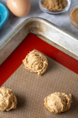 Dough balls on a cookie sheet