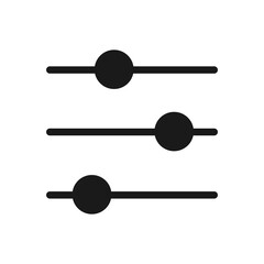 Horizontal adjustment button icon vector illustration. Adjustment music line vector icon.