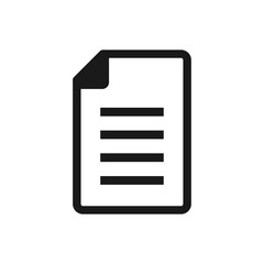 Document vector icon. File icon isolated on white background. Note