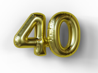 Golden balloon in shape of number 40