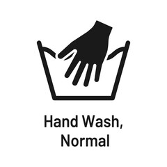 Hand wash normal icon. Hand wash normal vector sign.  Laundry icon isolated on white background. 