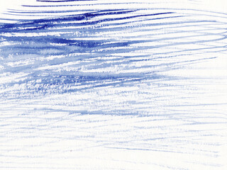 Navi, classic blue, indigo watercolor texture background with dry brush stains, strokes isolated on white. Abstract artistic frame, empty space for text. Acrylic hand painted gradient backdrop.