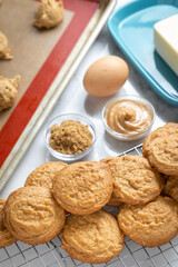 Peanut butter cookie ingredient scene