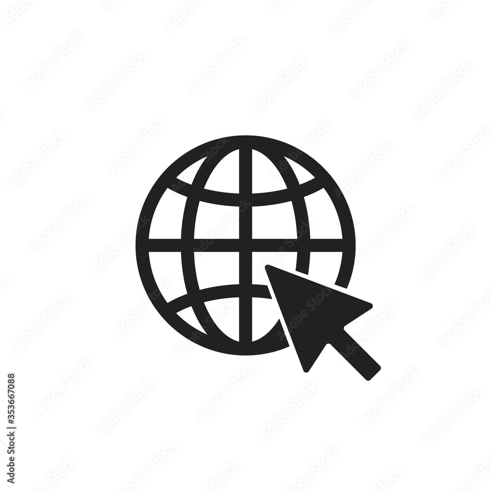 Poster global social network isolated icon. web element in flat, vector