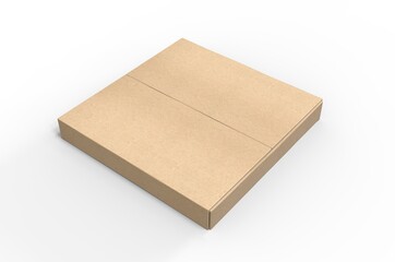 Blank easy fold mailer box for branding and mock up design, 3d render illustration.