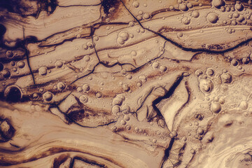 Detail of mud volcanoes's clay river
