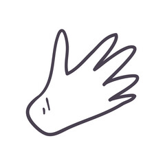 Medical hand glove line style icon vector design