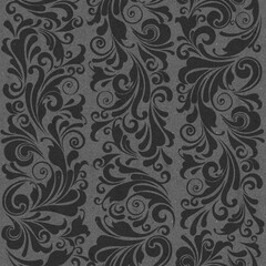 Seamless ornate baroque gray color pattern