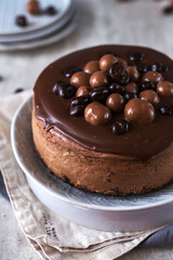 Chocolate cheesecake with chocolate sweets