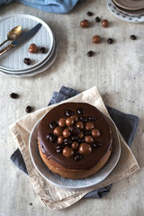 Chocolate cheesecake with chocolate sweets