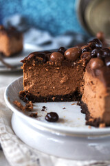 Chocolate cheesecake with chocolate sweets