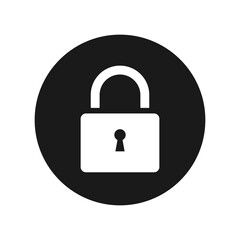 Flat padlock vector icon isolated on white background. Lock icon.