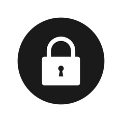 Flat padlock vector icon isolated on white background. Lock icon.