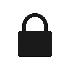 Flat padlock vector icon isolated on white background. Lock icon.