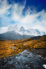 Patagonian landscape in south chile 