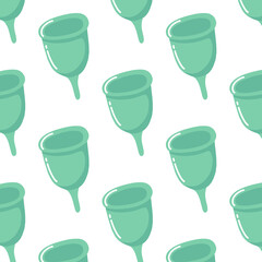 menstrual cup doodle pattern, vector illustration