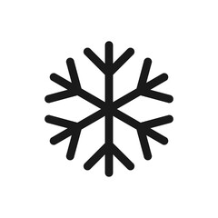 Snowflake vector icon isolated on white background. 