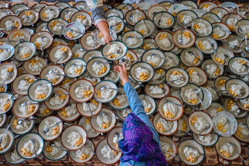 preparation of 1000 dishes Takjil Ramdhan in Jogokaryan mos Yogyakarta Indonesia