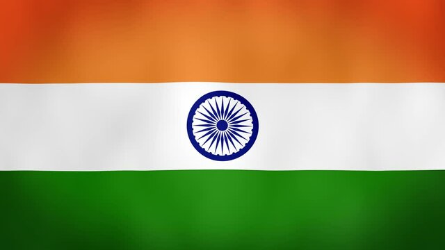The national flag of India waving animation - 4k
