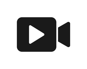 Video icon. Video camera vector. Player symbol. Video symbol logo. 