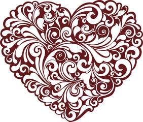 Vector decorative ornate heart invitation card illustration 